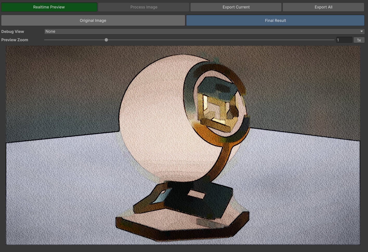 Figure 9, the Original Image / Final Result tabs with Final Result selected, showing an already-processed image